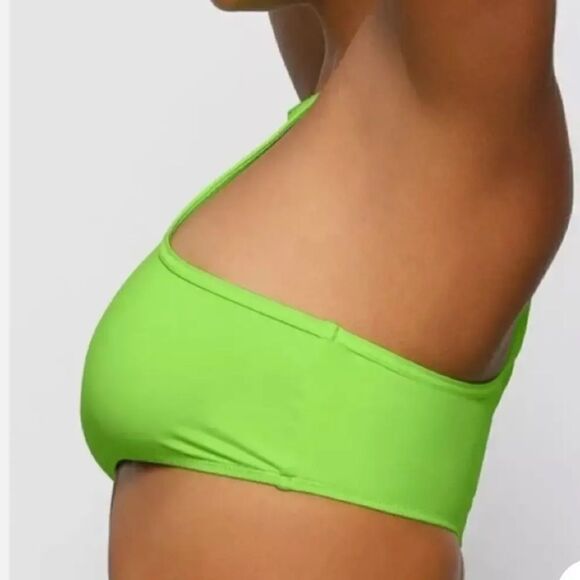 SKIMS NWT High Neck Racerback Bikini Top in Neon Green Size S - Picture 4 of 5